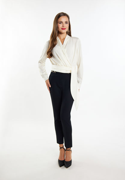 faina women's satin wrap blouse
