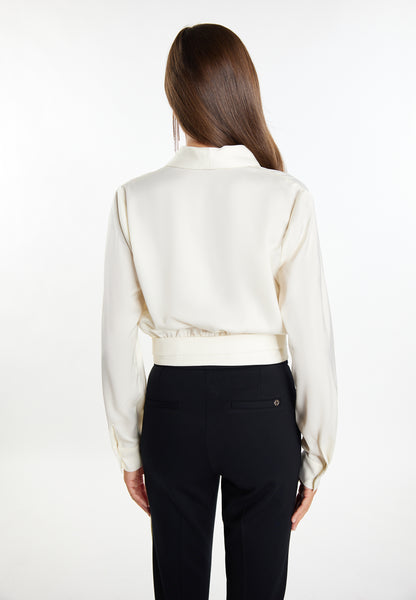 faina women's satin wrap blouse