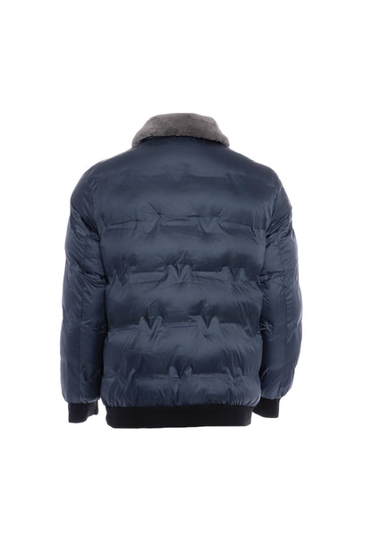 rovic men's quilted jacket with faux fur collar