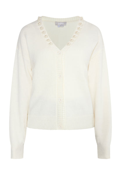 usha women's cardigan with pearl