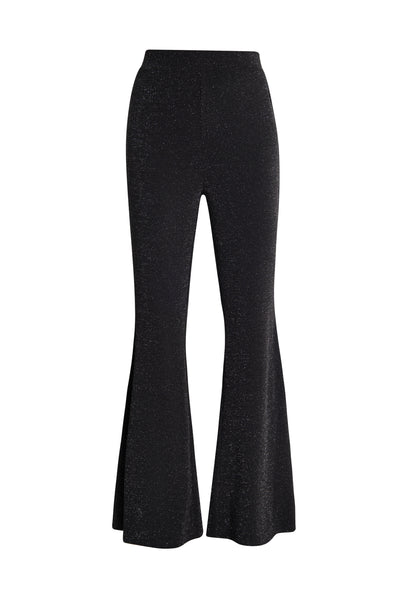 faina women's flared trousers made of glitter jersey
