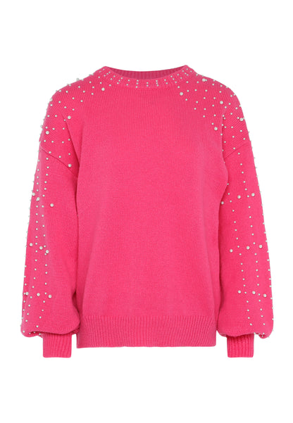 faina damski sweter z perłami