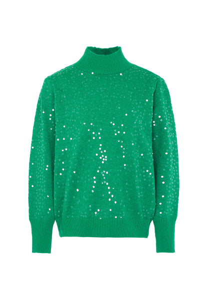 faina damski sweter dzianinowy z cekinami