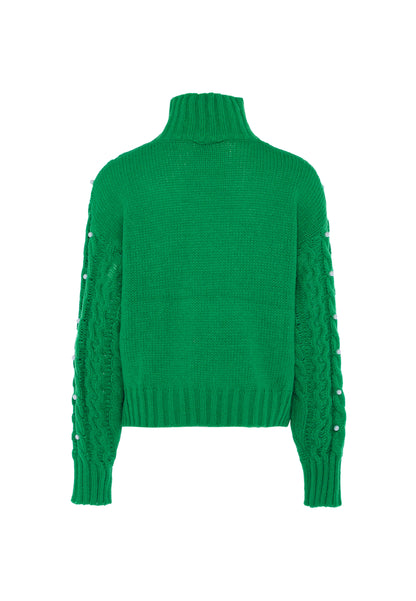 faina damski sweter z perłami