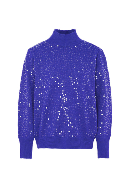 faina damski sweter dzianinowy z cekinami