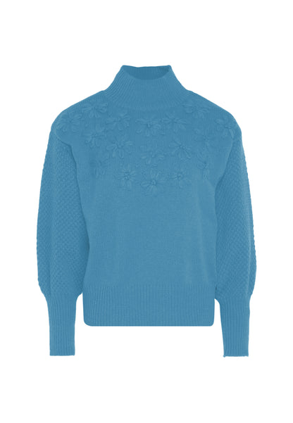 myMo women's sweater with floral embroidery