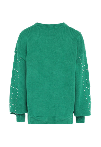 faina damski sweter z perłami