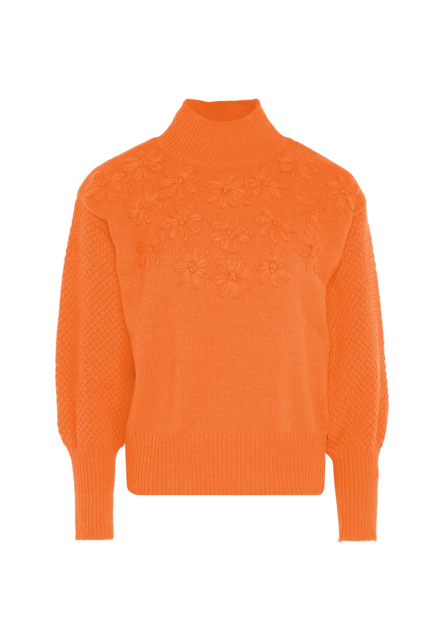myMo women's sweater with floral embroidery