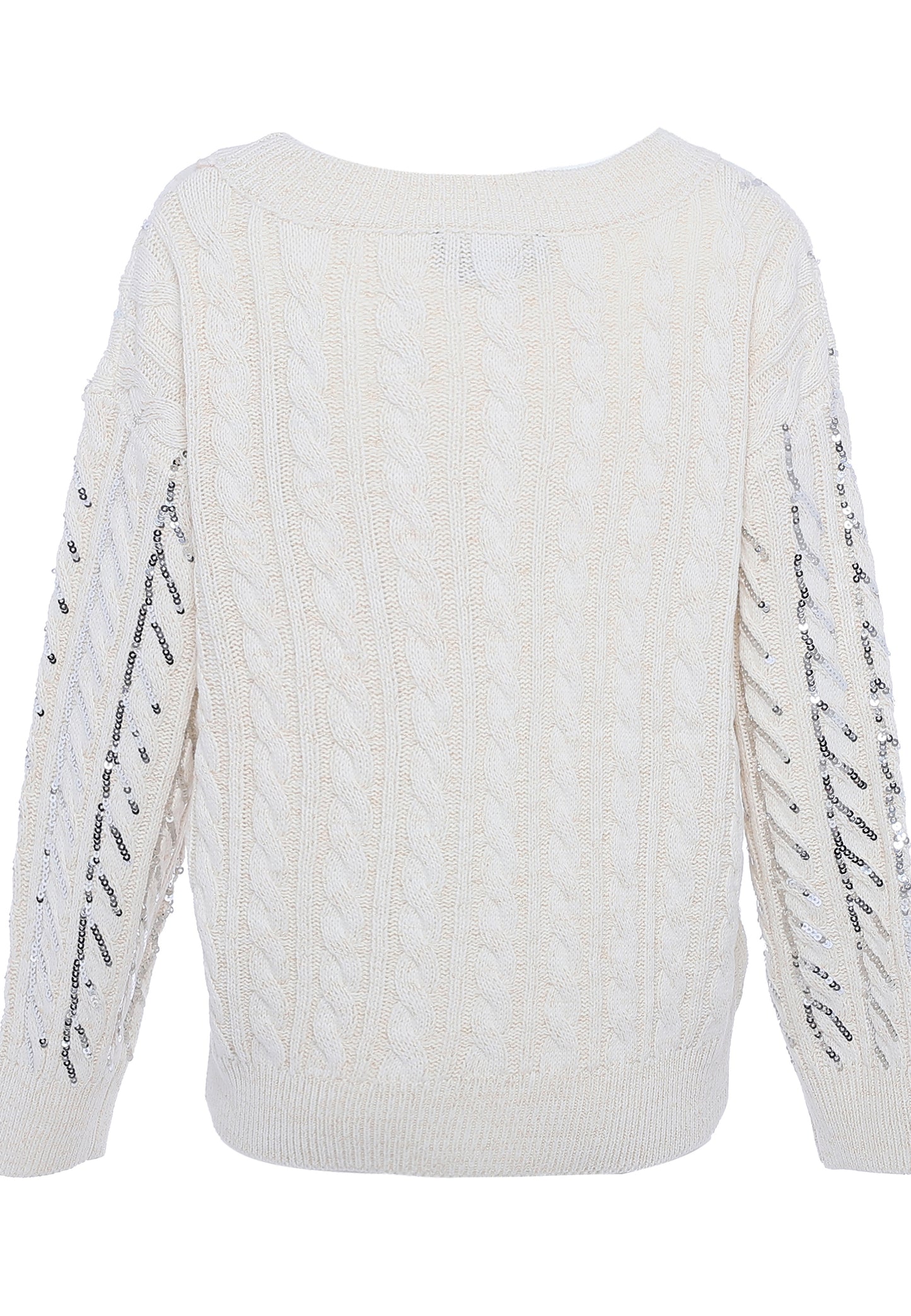 faina damski sweter dzianinowy z cekinami