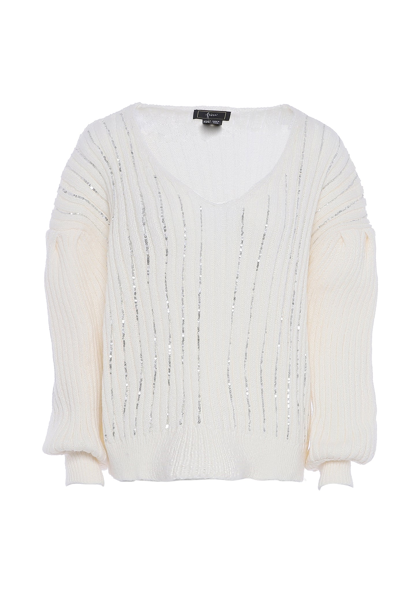 faina damski sweter dzianinowy z cekinami