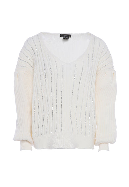 faina damski sweter dzianinowy z cekinami