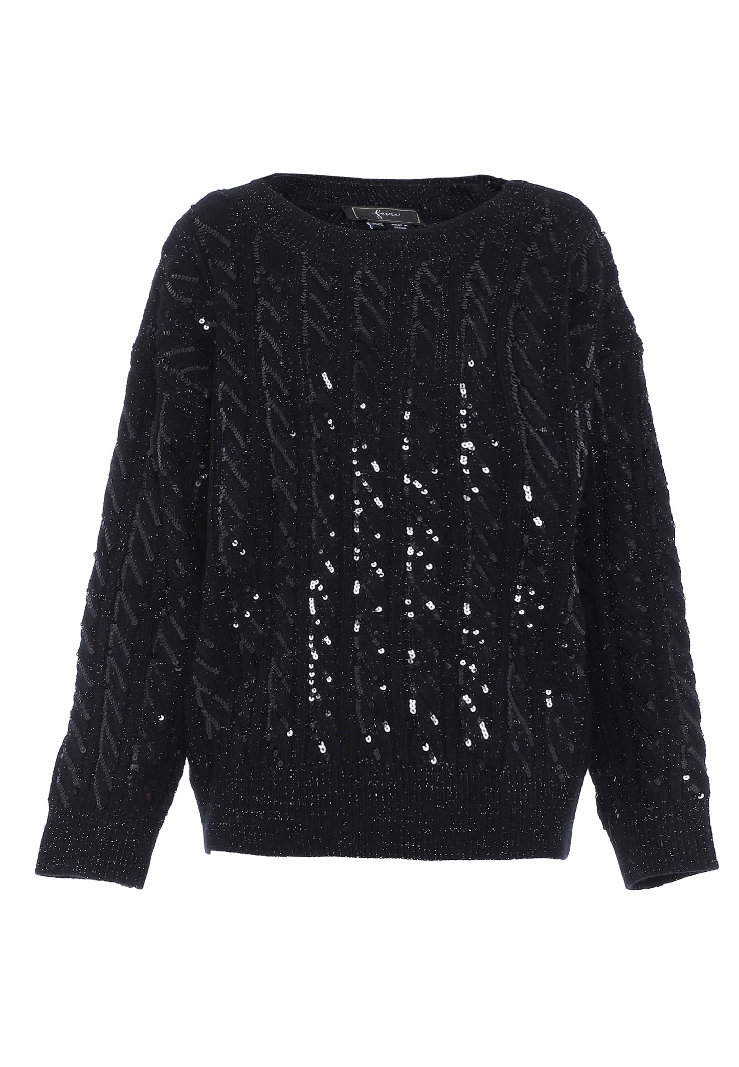 faina damski sweter dzianinowy z cekinami