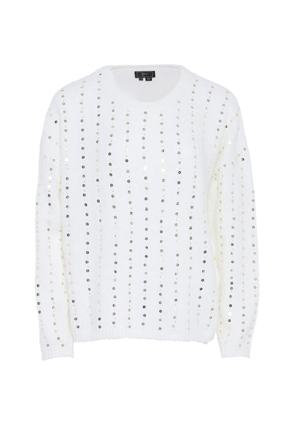 faina damski sweter dzianinowy z cekinami