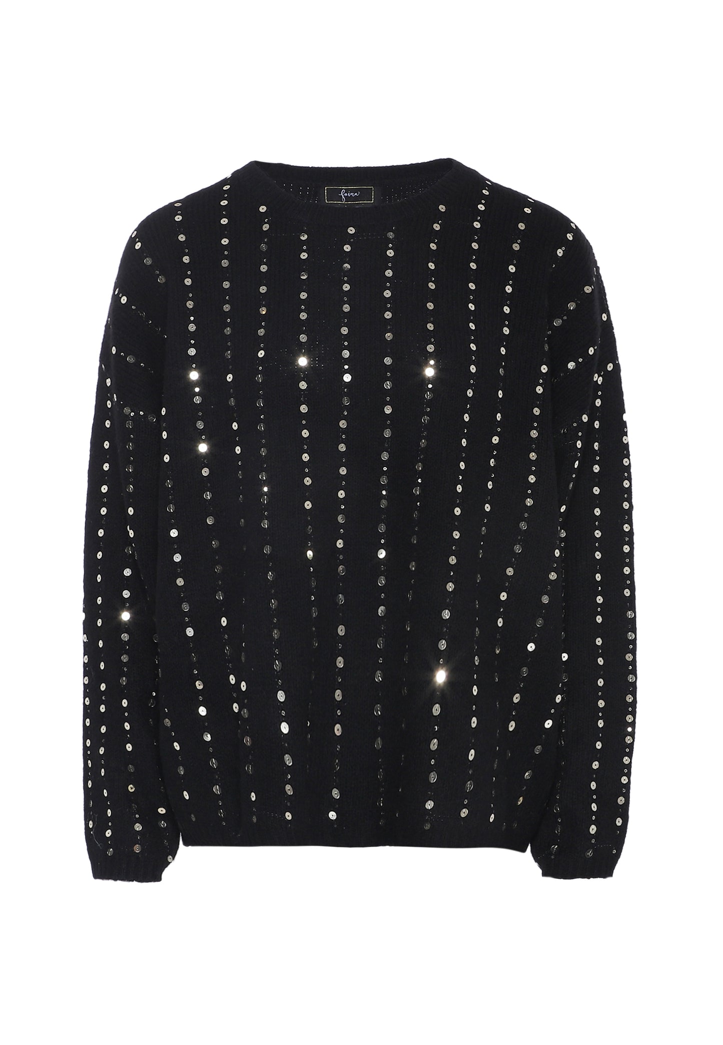 faina damski sweter dzianinowy z cekinami