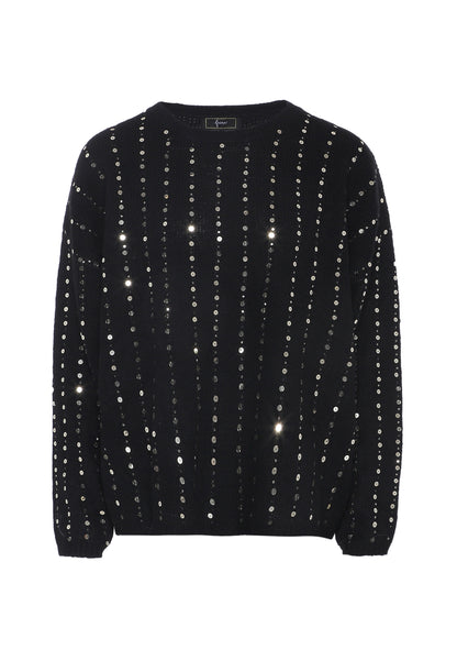 faina damski sweter dzianinowy z cekinami