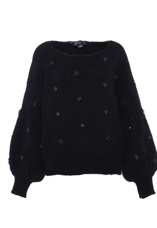 faina women's sweater with rhinestone