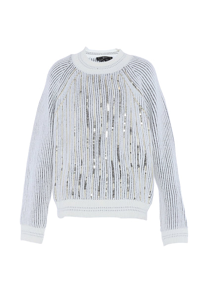 faina damski sweter dzianinowy z cekinami