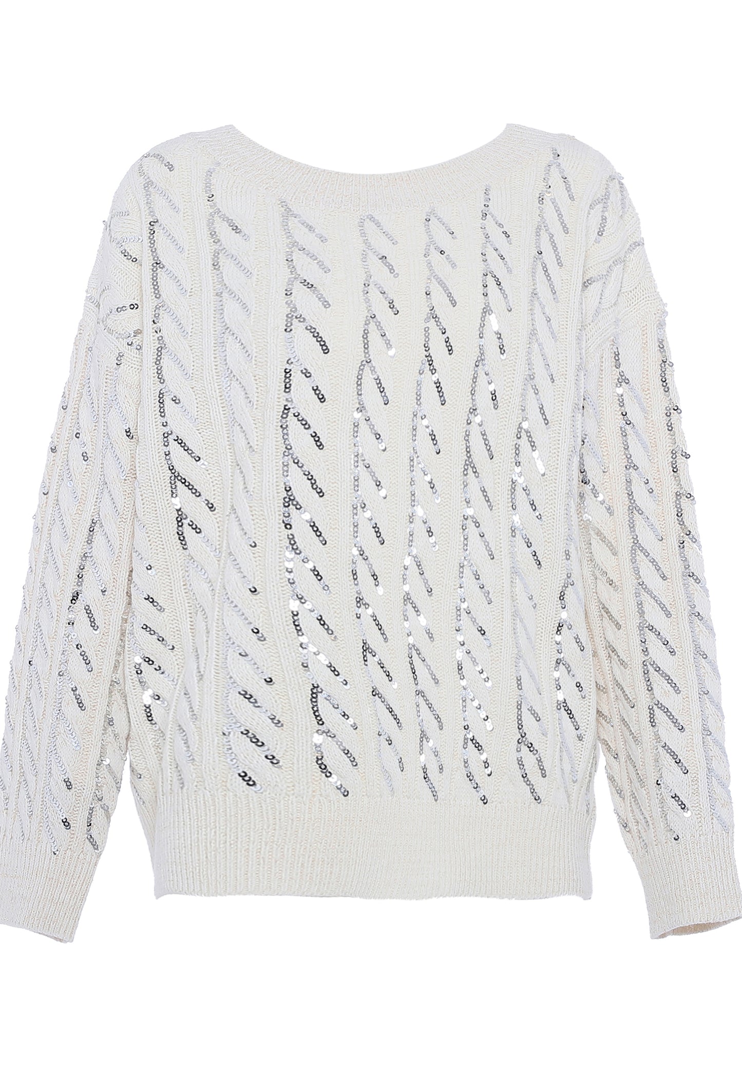 faina damski sweter dzianinowy z cekinami