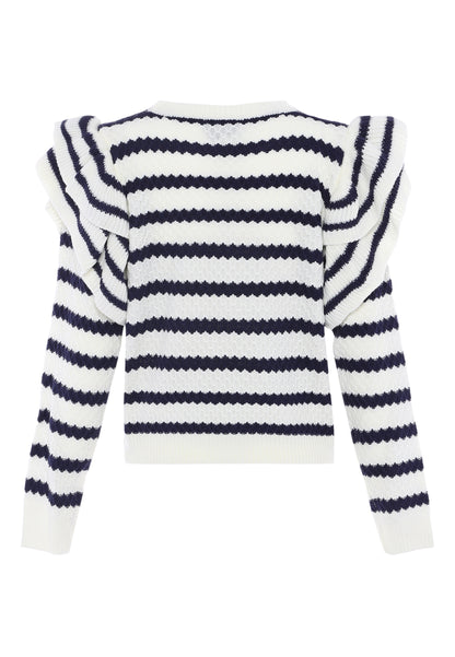 DreiMaster Vintage women's sweater with ruffle