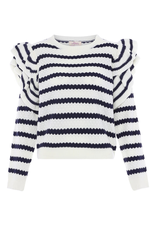 DreiMaster Vintage women's sweater with ruffle