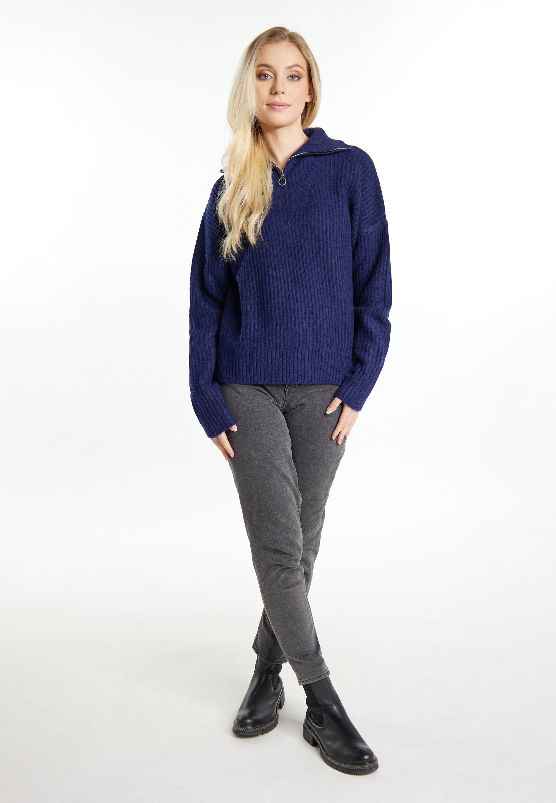 DreiMaster Vintage women's rib knit troyer