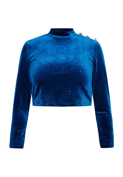 faina women's velvet shirt with glitter