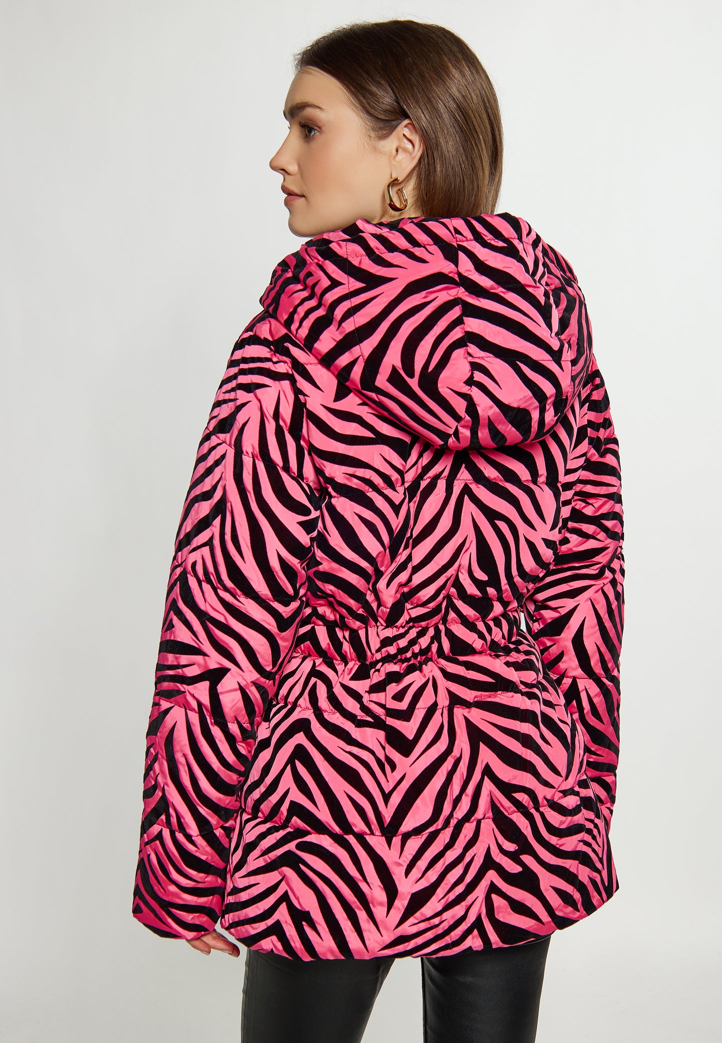 faina women's zebra print quilted jacket