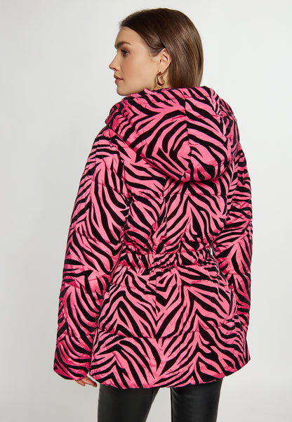 faina women's zebra print quilted jacket