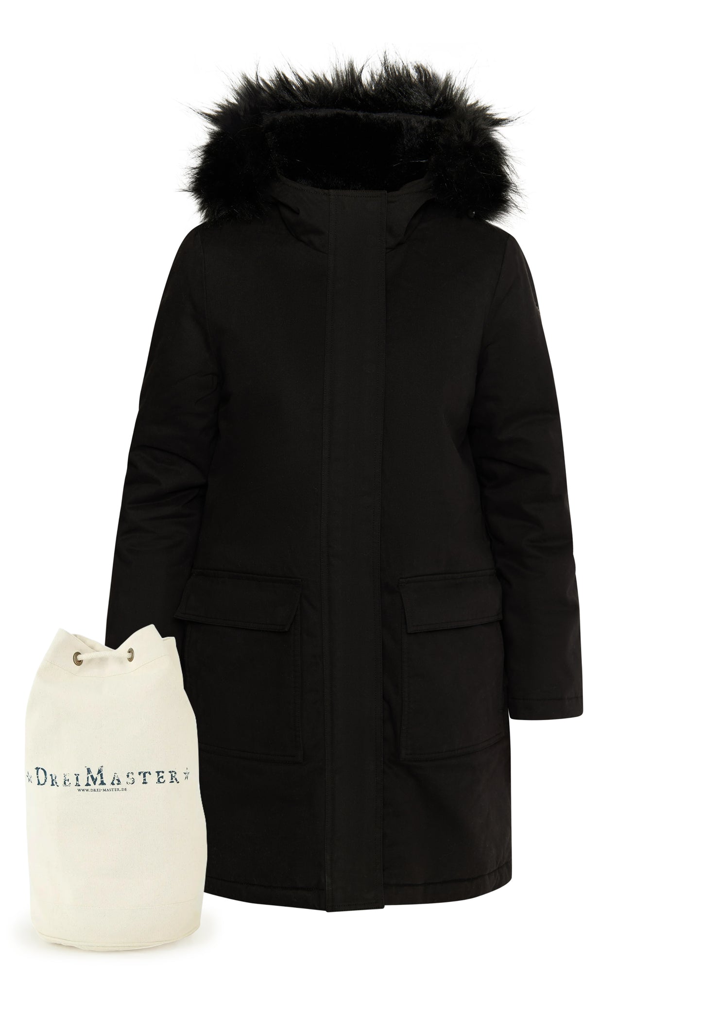 DreiMaster Vintage women's winter parka + shopping bag set