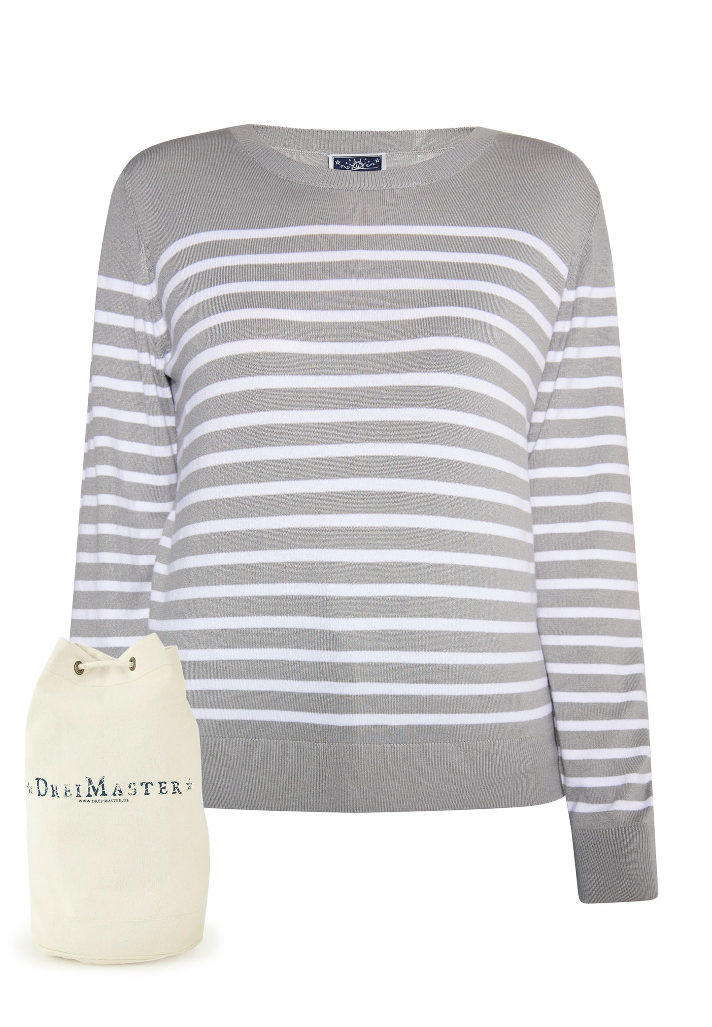 DreiMaster Maritim women's knitted sweater + shopping bag set
