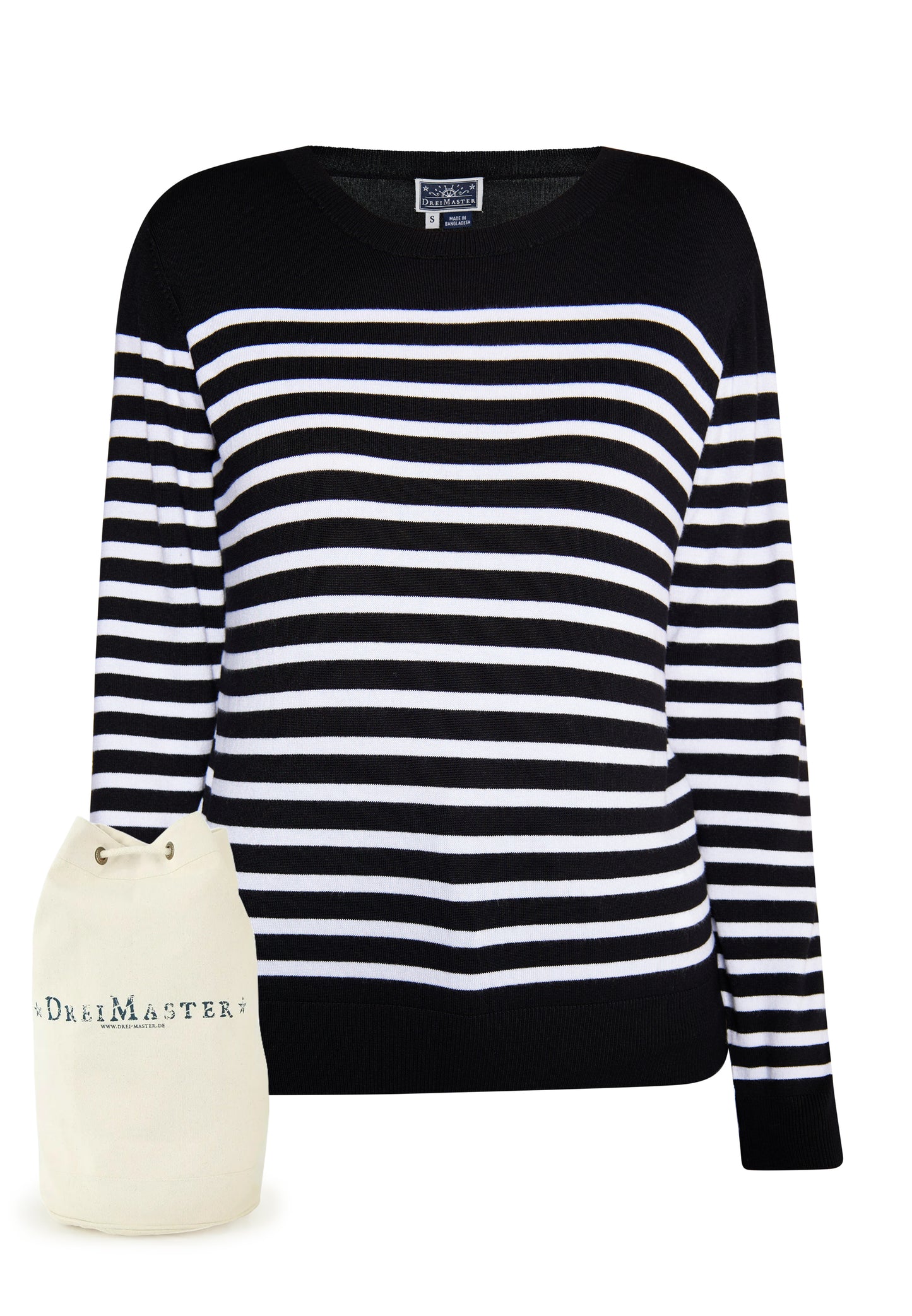DreiMaster Maritim women's knitted sweater + shopping bag set