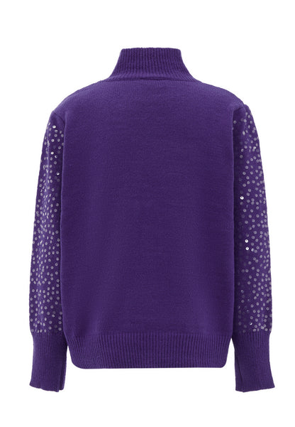 faina damski sweter dzianinowy z cekinami