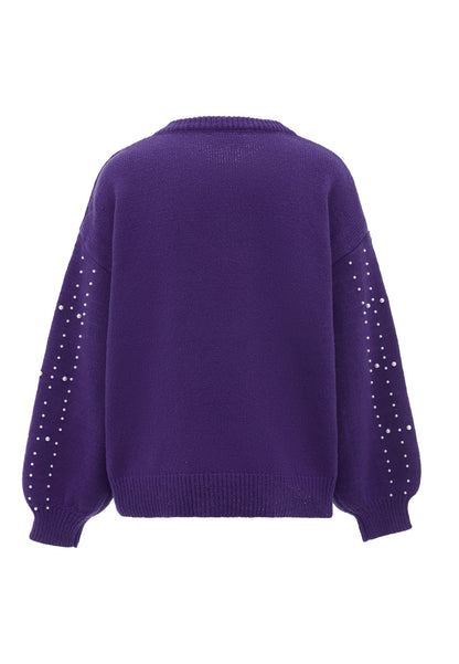 faina damski sweter z perłami