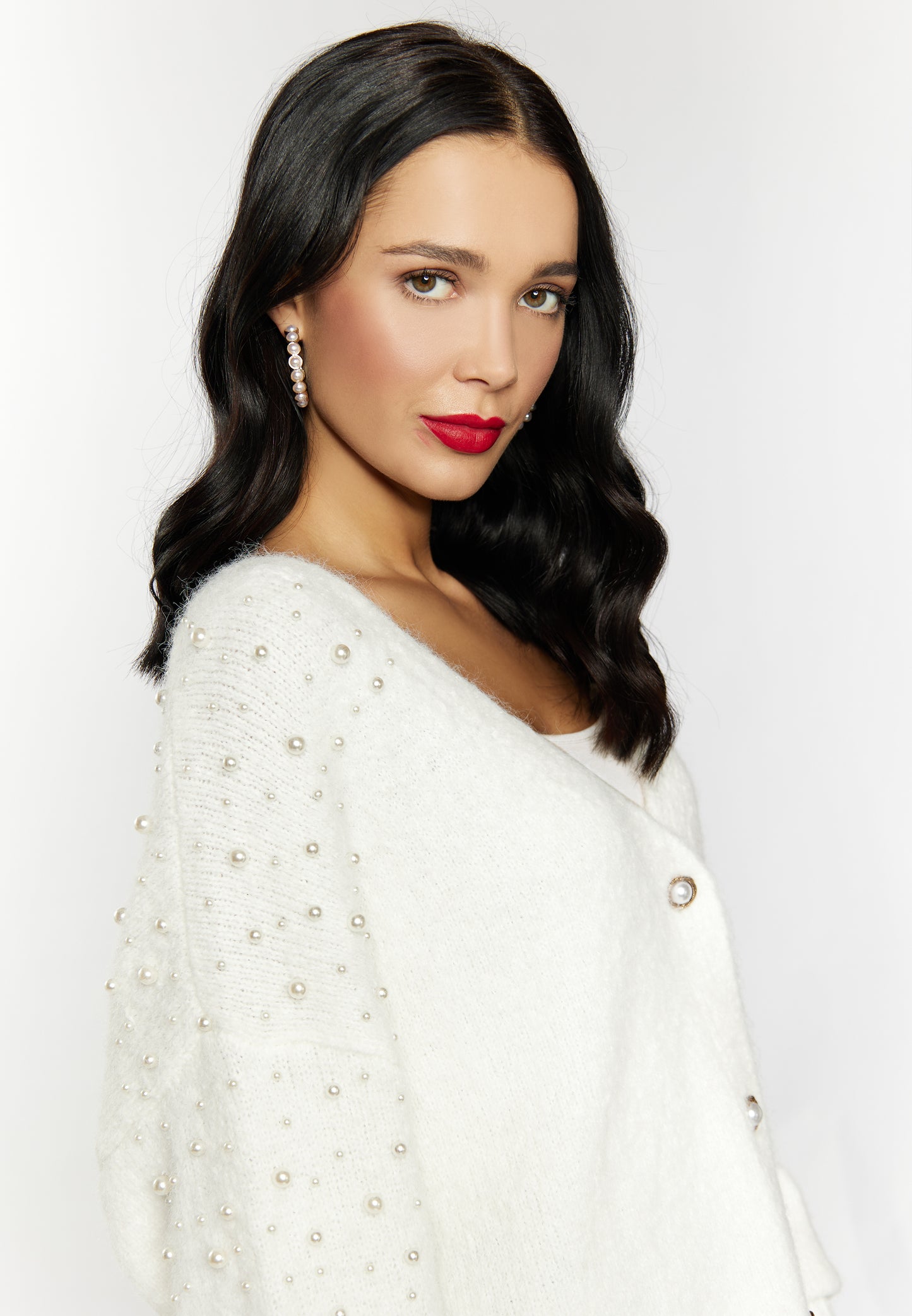faina women's cardigan with pearl