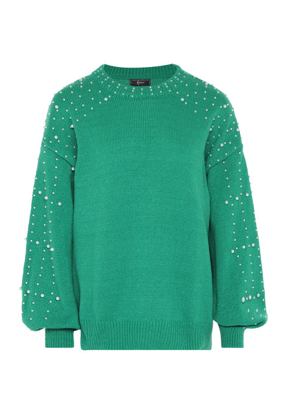 faina damski sweter z perłami