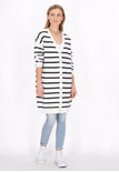 Off-White Navy Stripes
