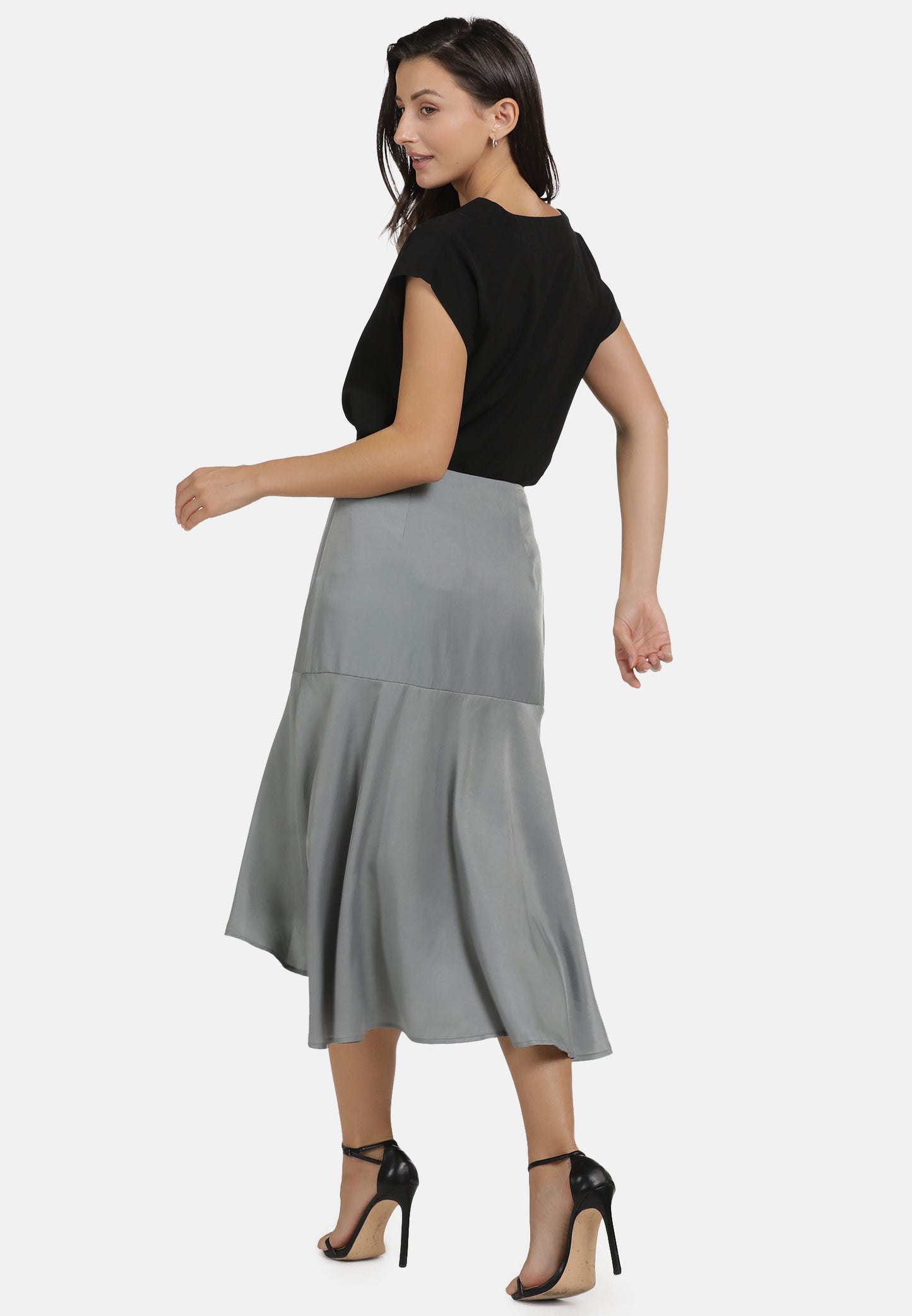 usha WHITE LABEL women's flounce skirt