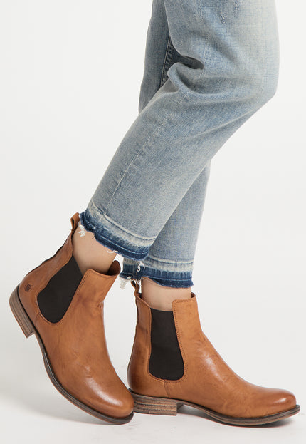 DreiMaster Vintage Women's Soft Leather Chelsea Boots