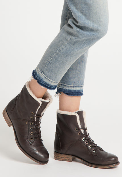 DreiMaster Vintage Women's Soft Leather Ankle Boots