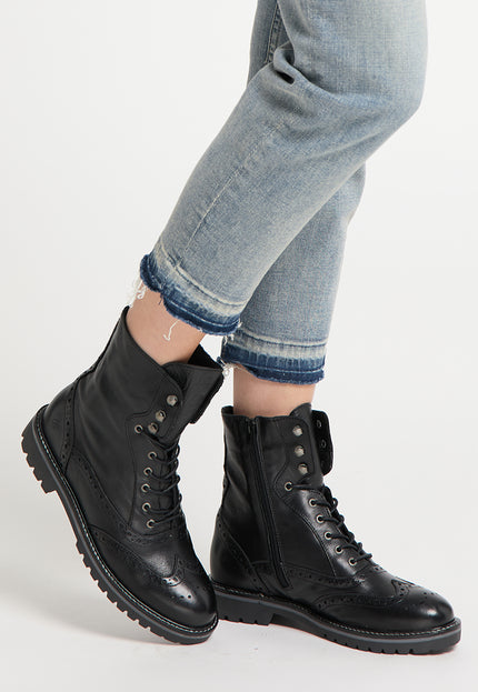 DreiMaster Vintage Women's Soft Leather Ankle Boots